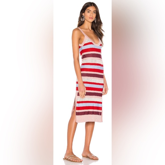 Suboo Midsummer Knitted Stripe Midi Dress - Size M - Picture 2 of 4
